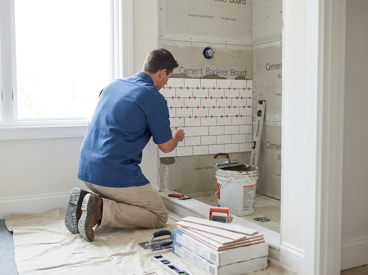 Bathroom fixture and plumbing work